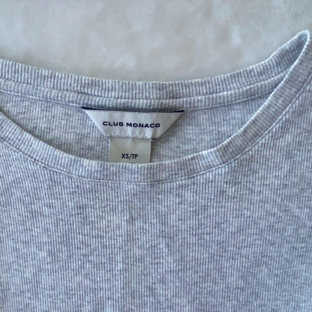 Club Monaco Light Gray Ribbed Women's Top